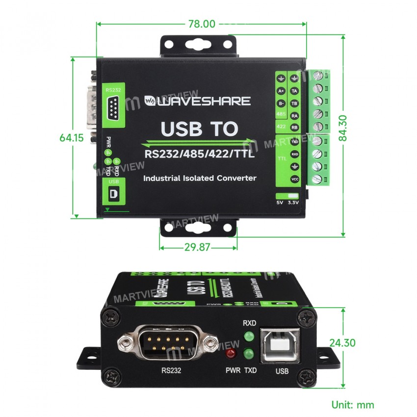 ft232rnl usb-to-rs232-485-422-ttl-interface-isolation-converter-7