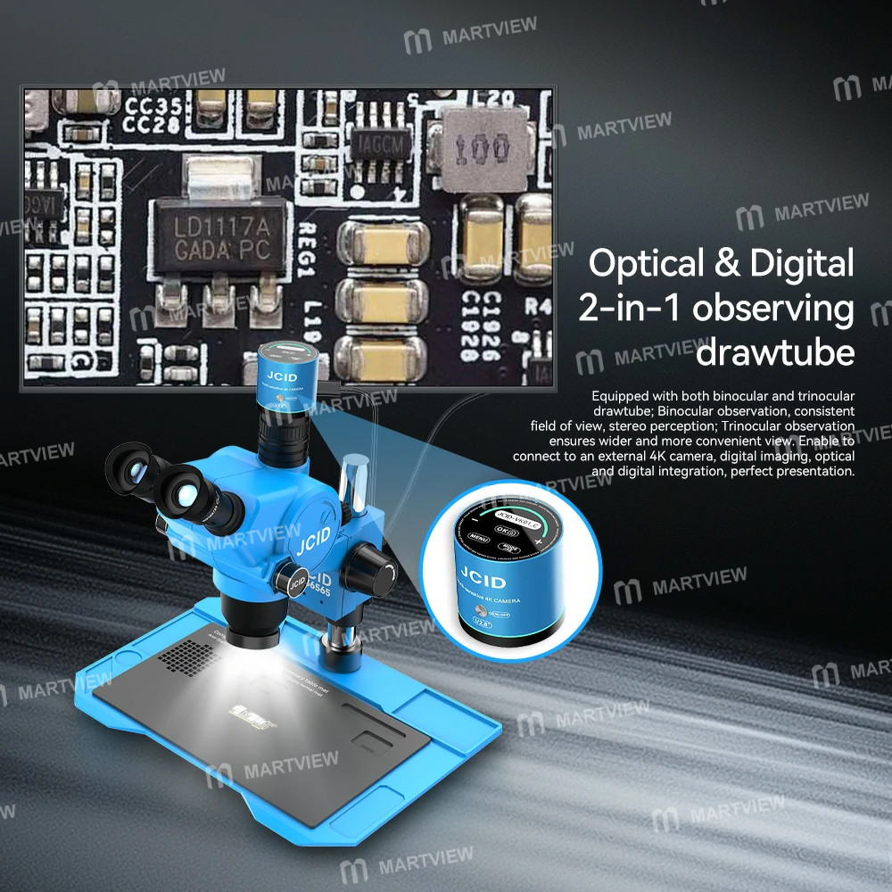 jcid m36565a-65-65x-continuous-zoom-trinocular-stereo-microscope-with-aluminum-alloy-base-4