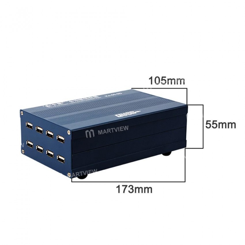 Multiport USB Charging Station for Mobile Phone Tablet Camera MP3 Charger 60W 5V 12A - 8 Port