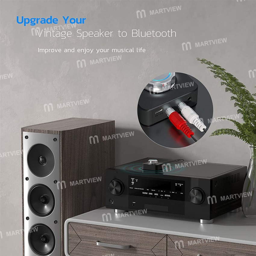 Bluetooth 5.0 Wireless Audio Receiver with 3.5 AUX Jack Support TF card Playback