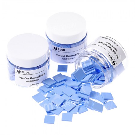 2UUL 12x12x1.5mm Heat Conducting Silica Gel Sheet for Mobile Phone Motherboard Chip- 100pcs