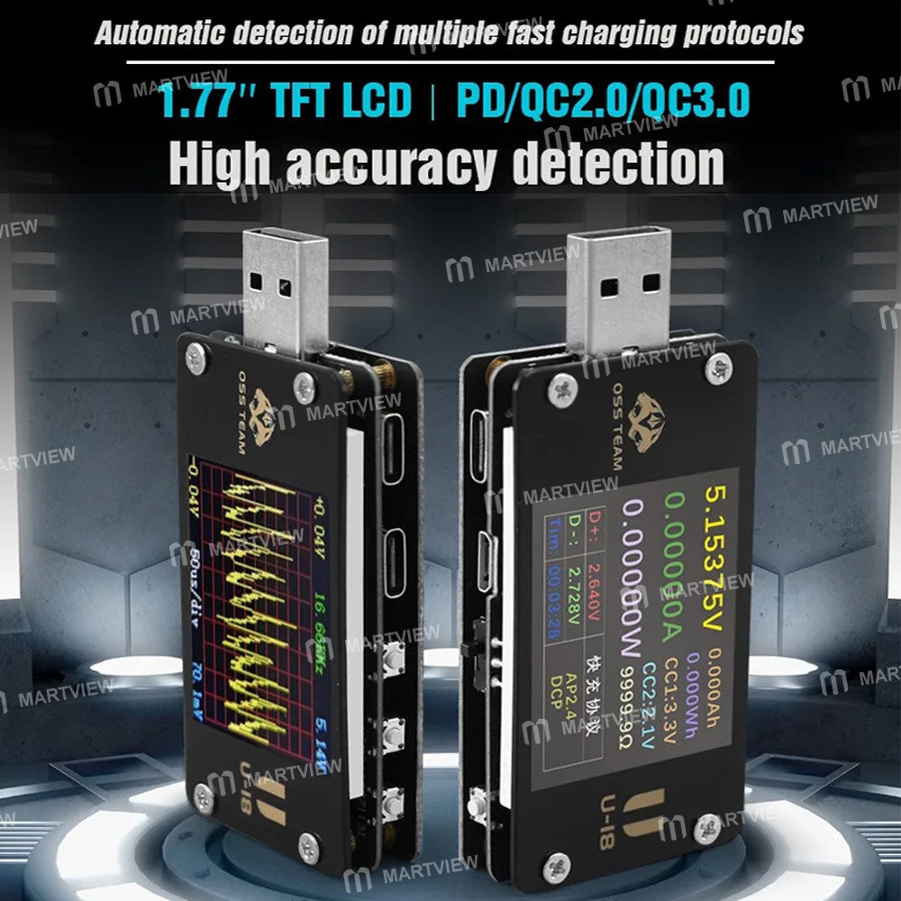 oss u18-multifunctional-high-precision-voltage-current-tester-supports-pd-qc20-qc30-protocol-4