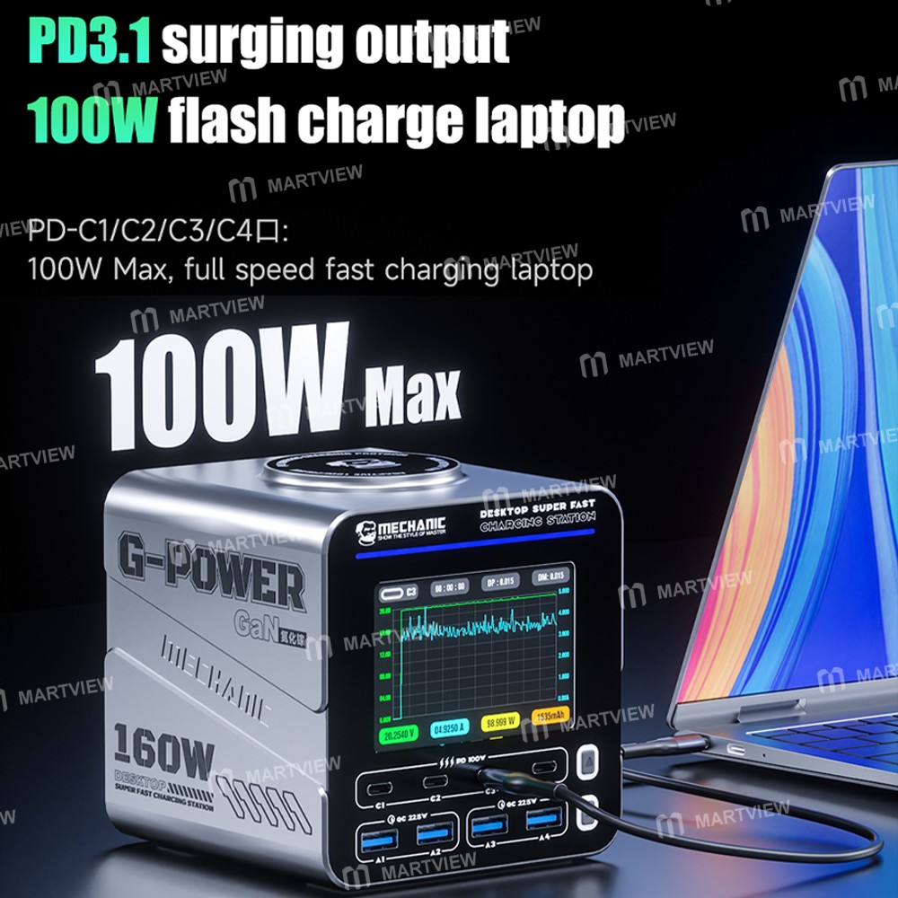 mechanic g-power-115w-160w-8-port-gan-desktop-charging-station-with-15w-wireless-charging-7