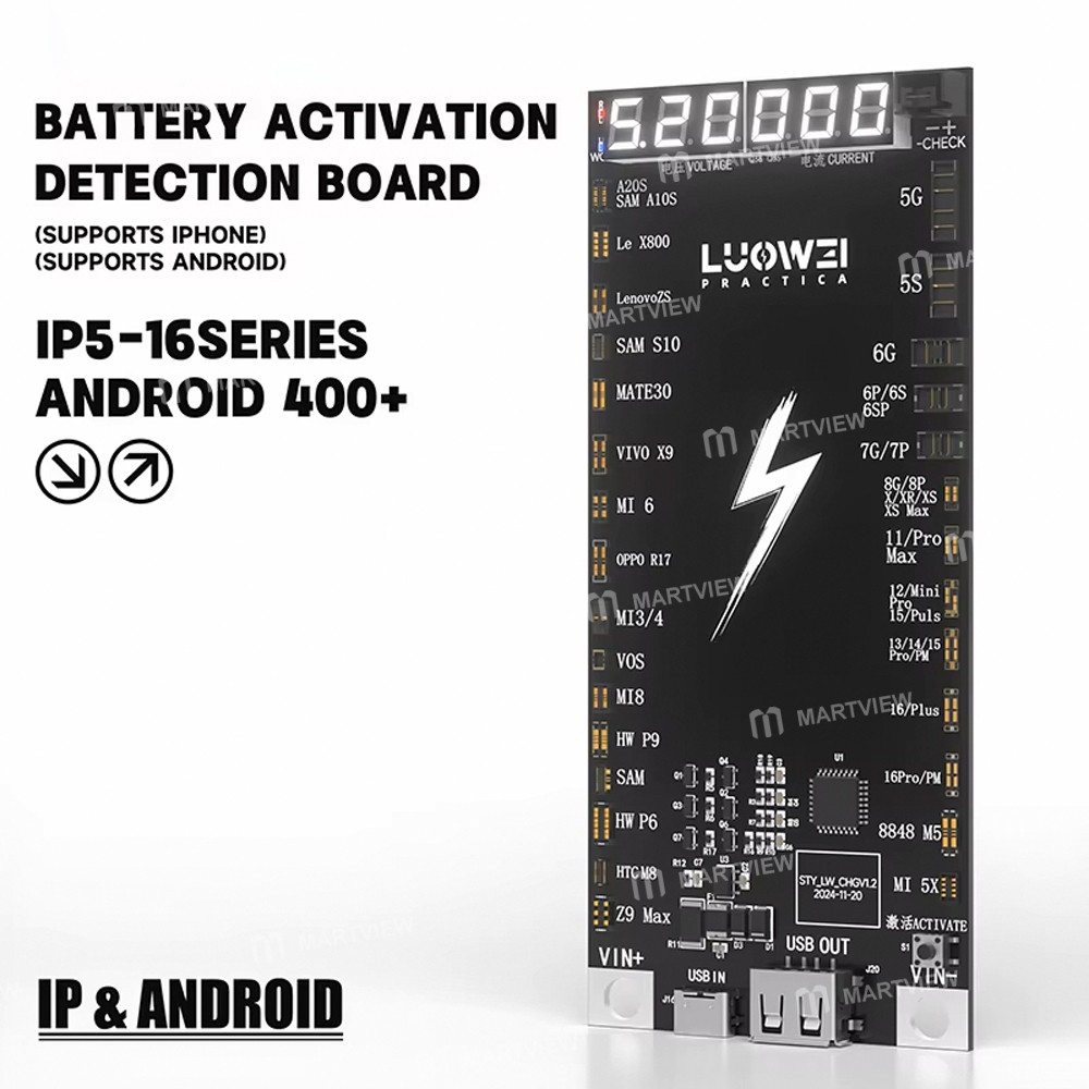 luowei lw-b03-battery-fast-charging-activation-board-for-iphone-6-to-16pm-android-2