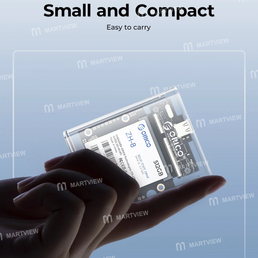 orico tc8-25-25-inch-half-size-type-c-5gbps-transparent-hard-drive-enclosure-support-auto-sleep-5