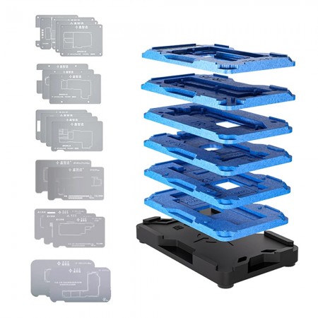 XZZ TR16 26-in-1 Middle Layer BGA Reballing Stencil Platform Set for iPhone X to 16Pro Max