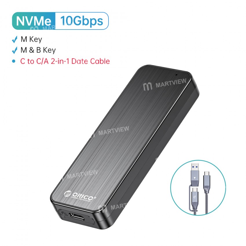 Orico USB3.2 Gen2 to Type-C 10Gbps M.2 NVMe SSD Enclosure Built-in Metal Heat Solid