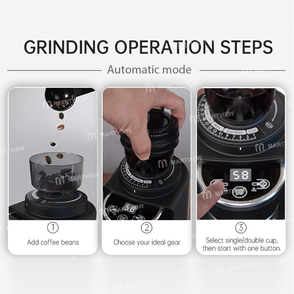 hibrew g3a-coffee-grinder-40mm-conical-burr-air-blower-31-gear-scale-memory-antistatic-manual-auto-v