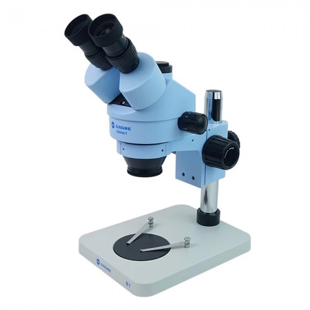 Sunshine SZM45T-B1 0.7-4.5X Continuous Zoom Trinocular HD Stereo Microscope with B1 Base