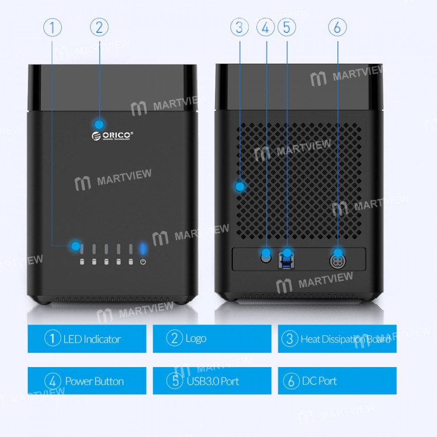 Orico DS Series 5 Bay 3.5 inch Magnetic-type SATA to USB 3.0 HDD Case