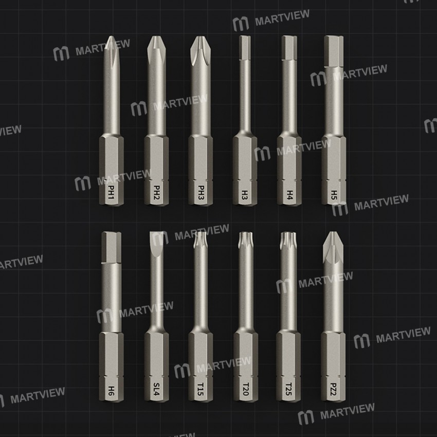 Hoto 3.6V Straight Shank Lithium Battery Smart Power Screwdriver with 12pcs S2 Steel Bit