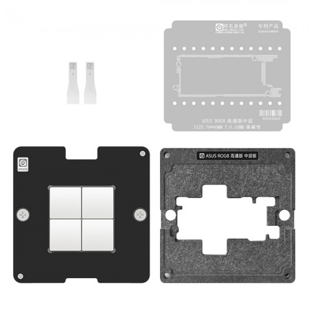 Amaoe 0.10mm Middle Layer BGA Reballing Stencil Platform Set for ASUS ROG8 Qualcomm Version