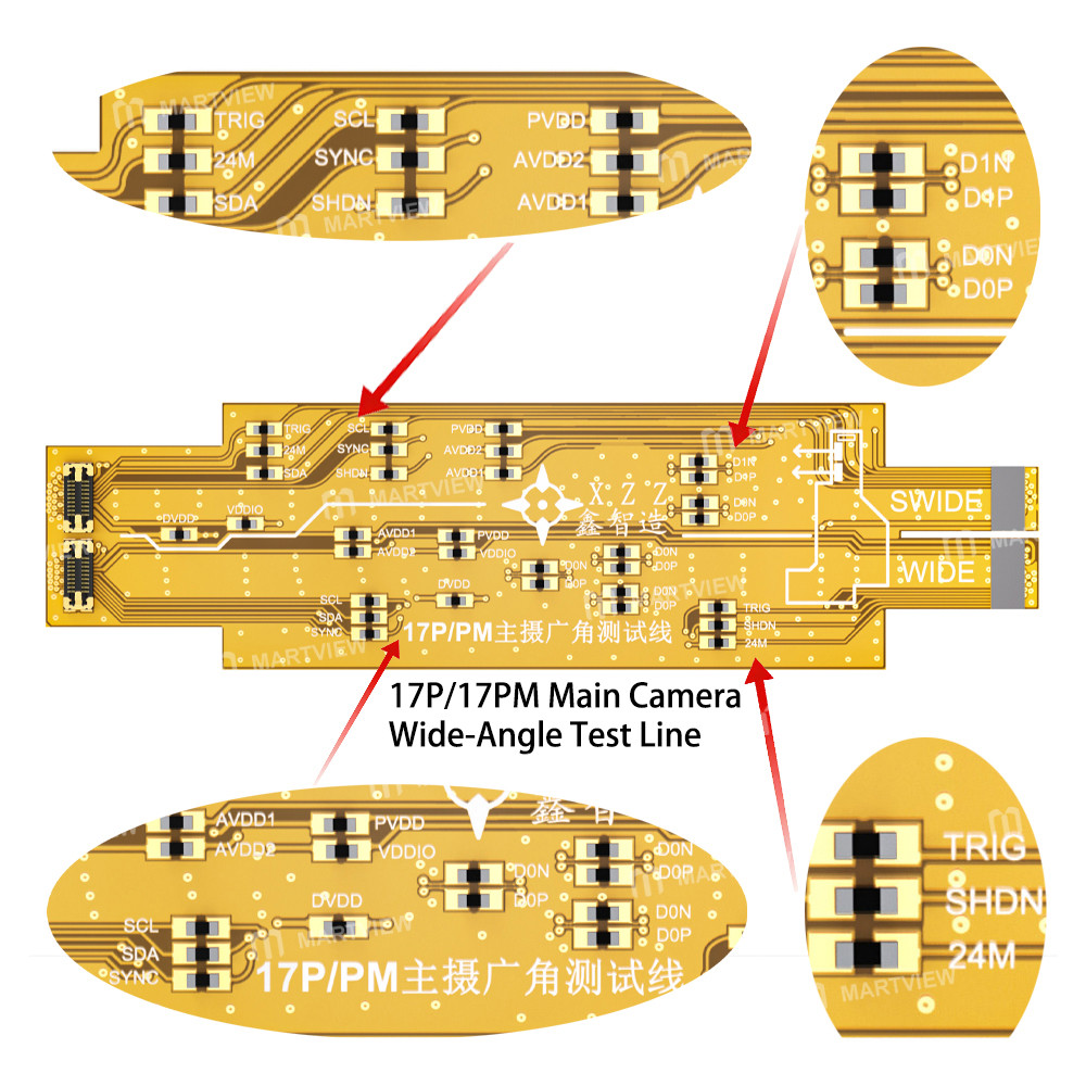 xzz display-telephoto-main-wide-angle-camera-testing-extension-flex-cable-for-iphone-17-pro-17pro-ma