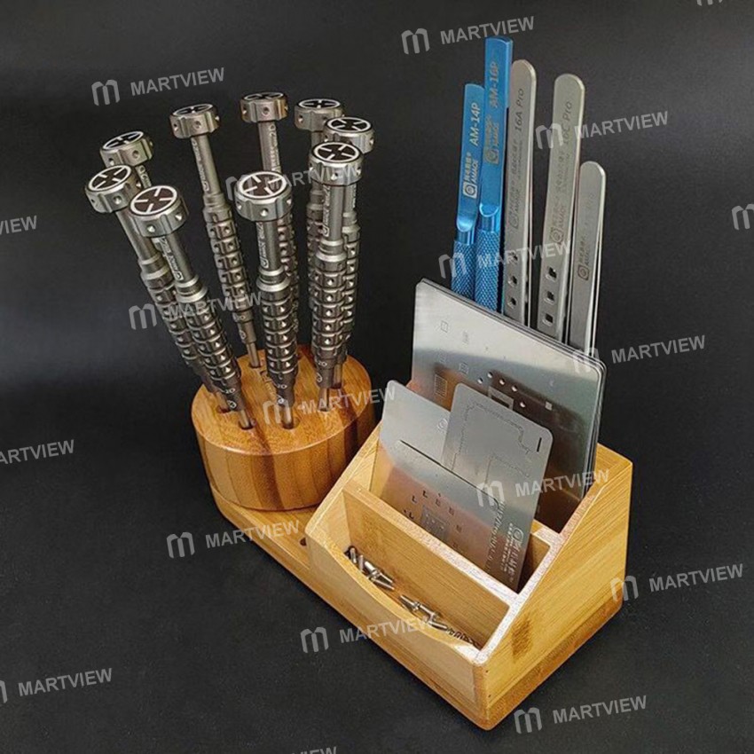 Amaoe M62 M62 360° Rotating Screwdriver Tweezer Wooden Storage Stand