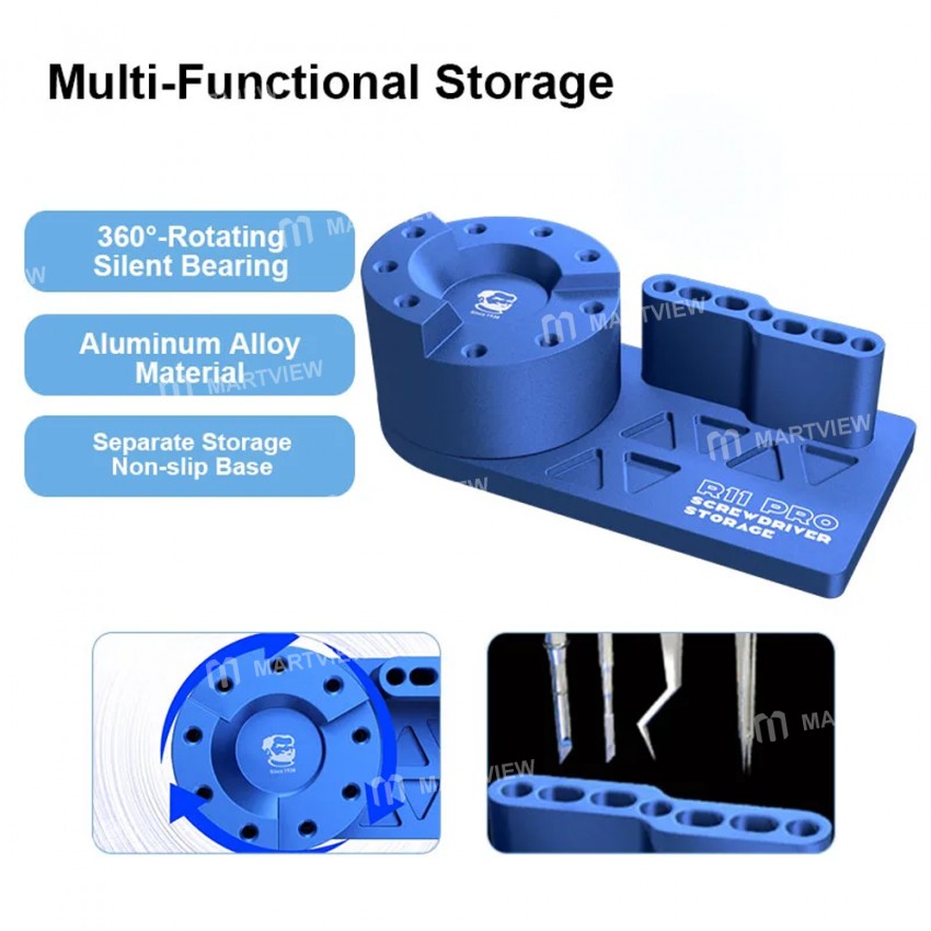 mechanic r11-pro-360-rotating-aluminum-alloy-storage-rack-for-screwdriver-tweezers-storage-1