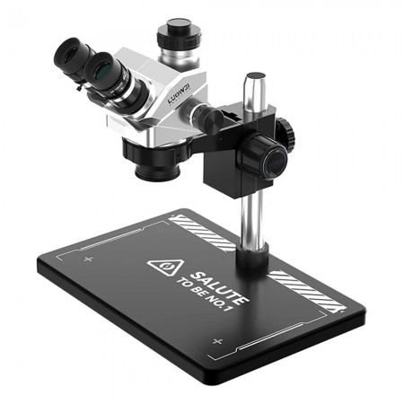 Luowei LW-TR01-B3TV 7-50X Synchronous Zoom Trinocular Stereo Microscope with Aluminum Alloy Base
