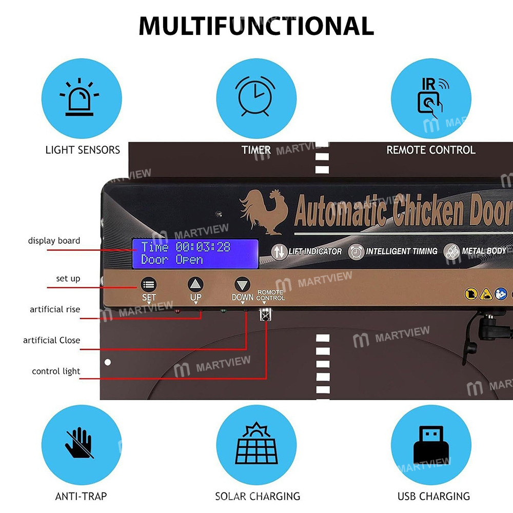 automatic chicken-coop-door-solar-powered-4-mode-aluminum-alloy-steel-opener-10
