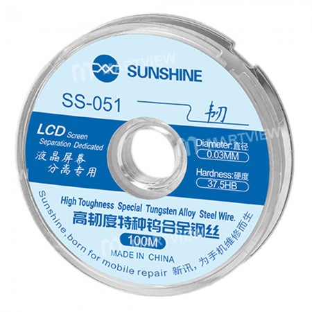 Sunshine SS-051 0.03mm 100M High Toughness Special Tungsten Alloy Wire for LCD Separate