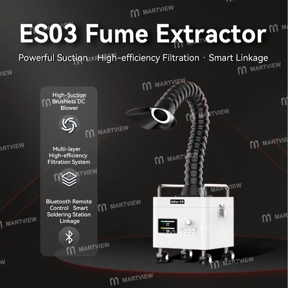 aixun es03-3-layer-filtration-low-noise-industrial-fume-extractor-for-pcb-soldering-working-2