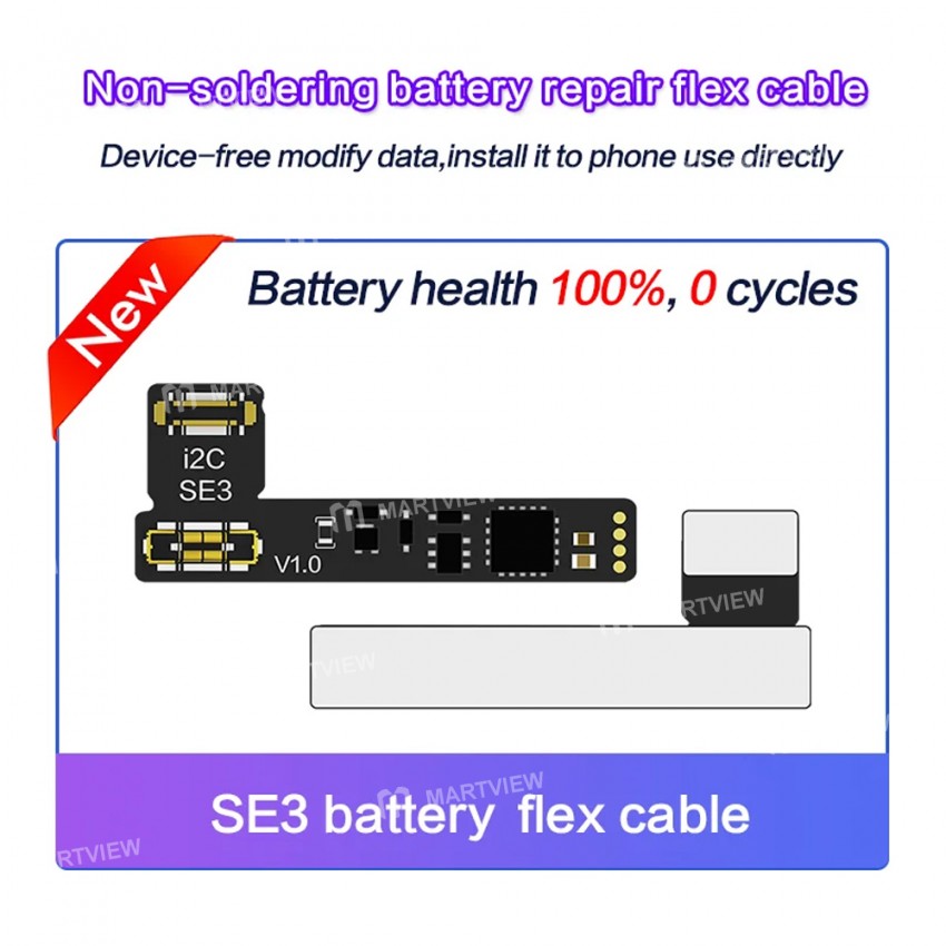 i2c no-soldering-battery-capacity-efficiency-reset-modification-flex-cable-for-iphone-11-to-15pro-ma
