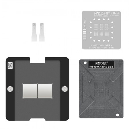 Amaoe 0.12mm LCD Screen IC 6-in-1 BGA Reballing Stencil Platform for iPhone 16 / 16 Plus / 16 Pro / 16Pro Max