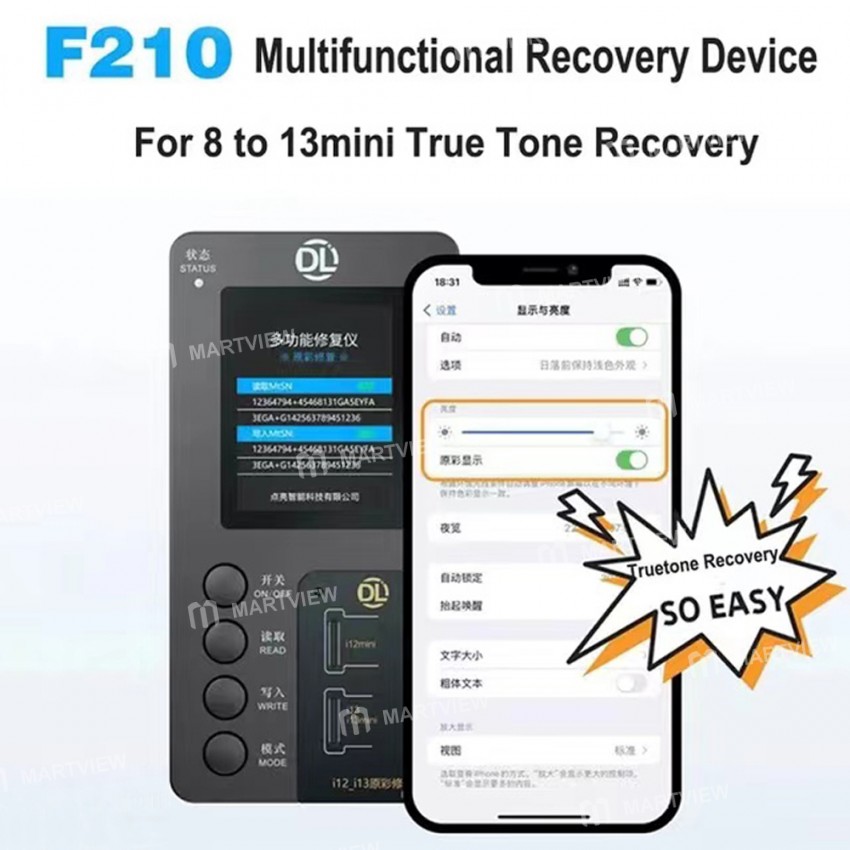 DL F210 Multifunction LCD Original Color Recovery Programmer for iPhone 8~13 / 13 Mini