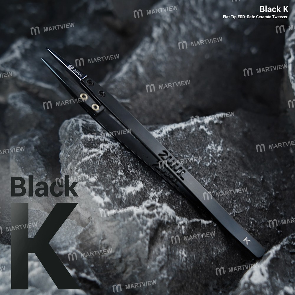 2uul tw32-black-k-flat-tip-esd-safe-ceramic-tweezers-5