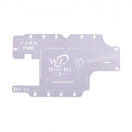 WL 2 in 1 0.12MM PCB Positioning Mold Steel Plate BGA Reballing Stencil for iPhone Xs / Xs Max