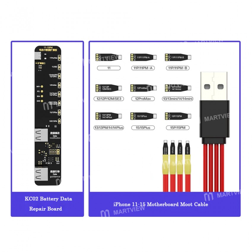 i2c kc02-battery-data-repair-expansion-board-modifying-battery-efficiency-for-iphone-11-15pm-1