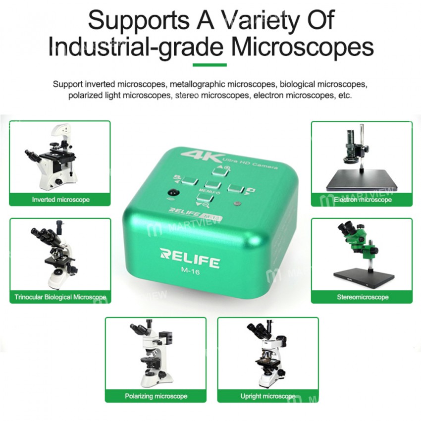 Relife M-16 HDMI HD 4K 30fps Industrial Grade Electronic Microscope Camera Camera
