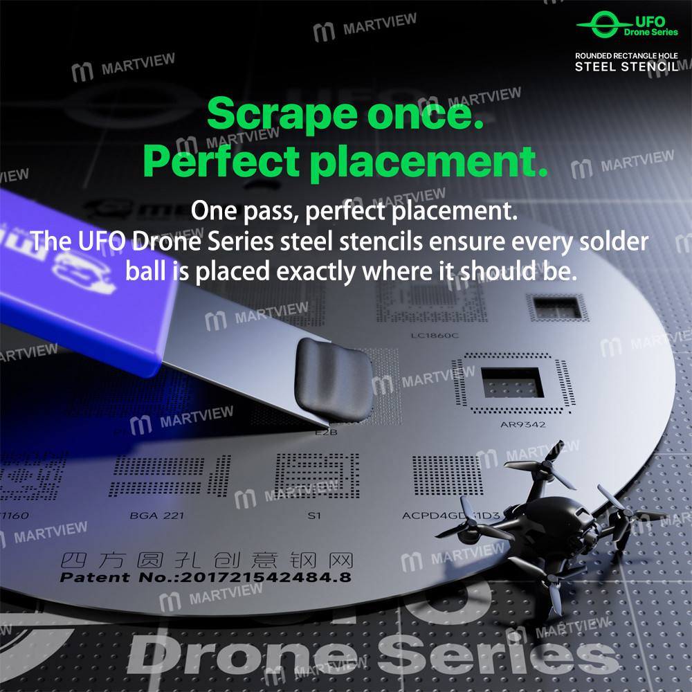 mechanic ufo-drone-series-4-in-1-tinning-bga-reballing-stencil-set-for-drone-maintenance-4
