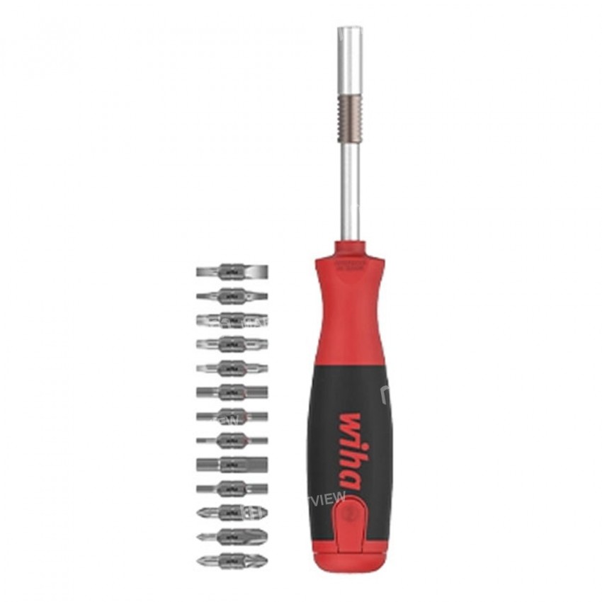 Wiha 26-in-1 Hidden Magazine Screw Driver Kit with Chrome Vanadium Steel Dual-end Bits