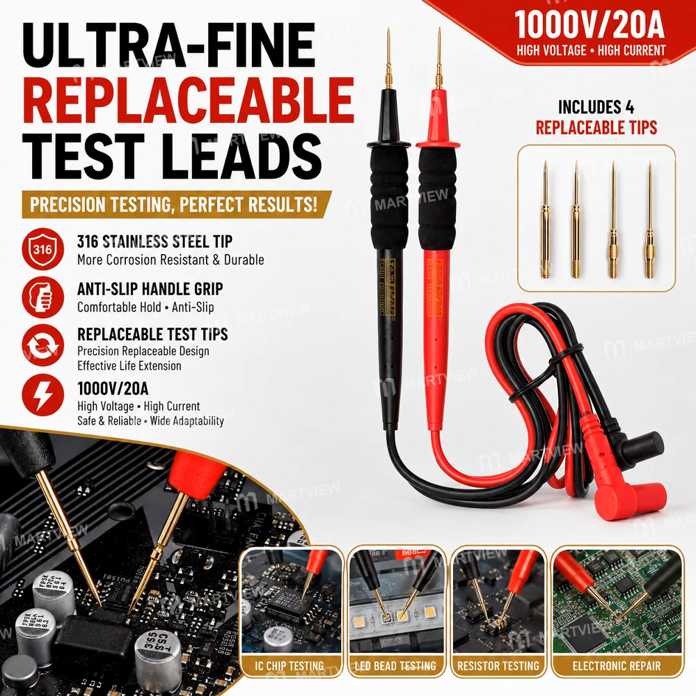 keguan 1000v-20a-extra-fine-extra-hard-multimeter-test-probe-leads-with-replaceable-needle-2