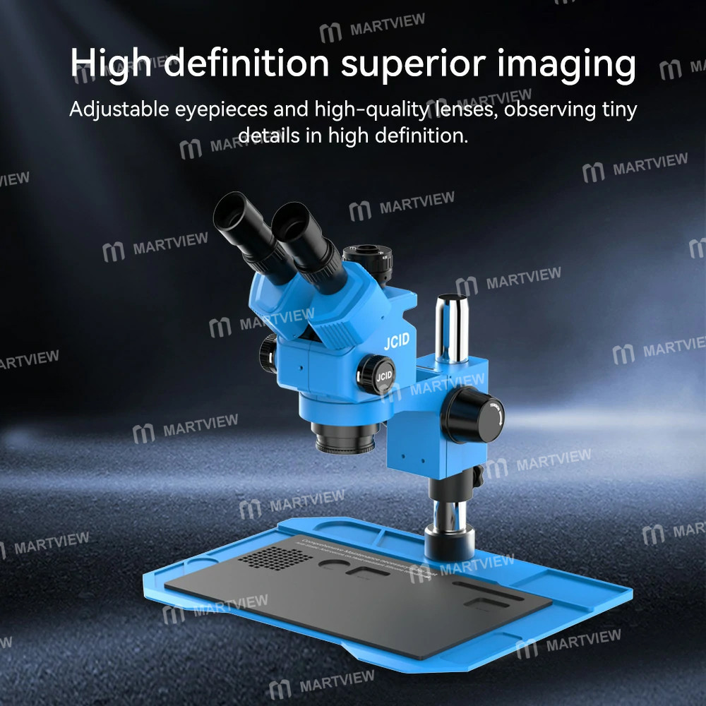 jcid m36560a-65-60x-continuous-zoom-trinocular-stereo-microscope-with-aluminum-alloy-base-2