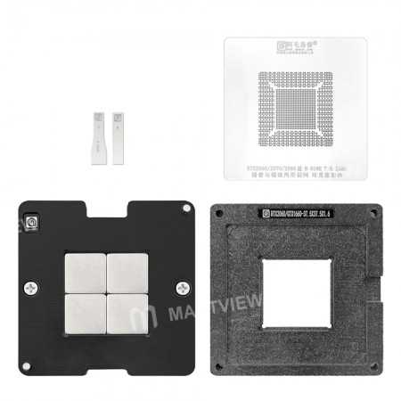 Amaoe 0.25mm Directly Heating BGA Reballing Stencil Tin Planting Platform for RTX2080 / 2070 / 2060 / GTX1660
