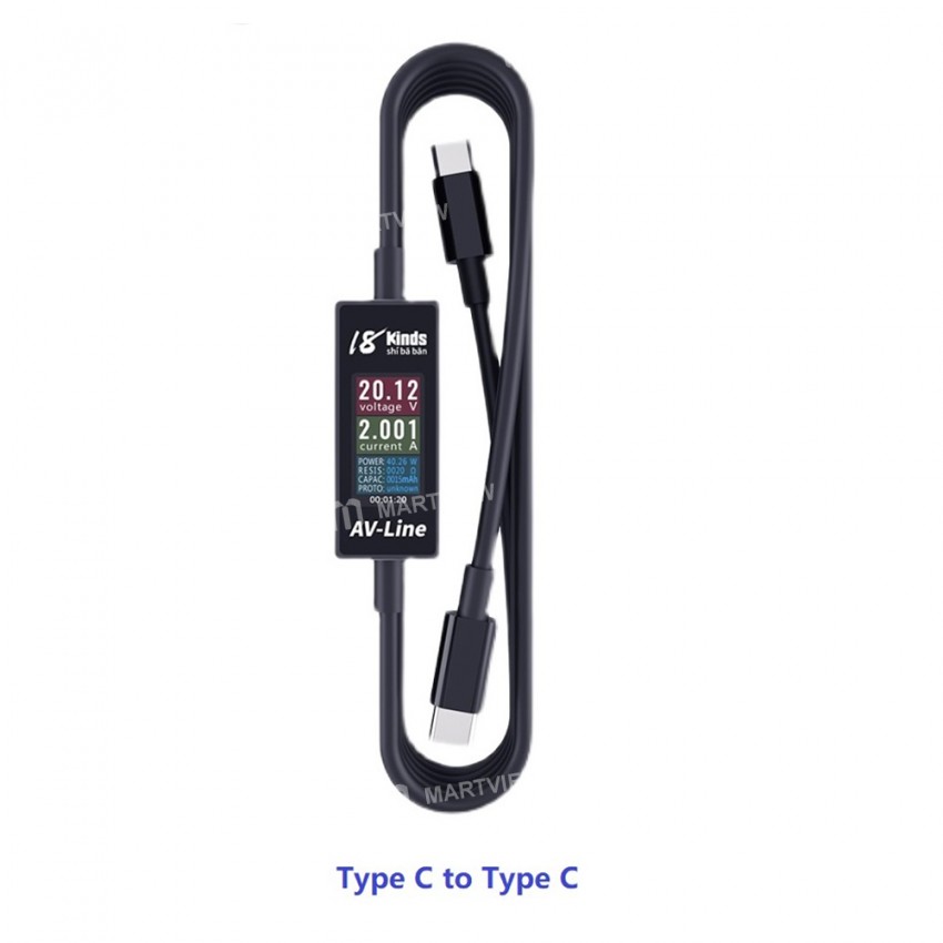 18 Kinds AV-Line Pro 1.2M Intelligent Detection of Charging Data Cable