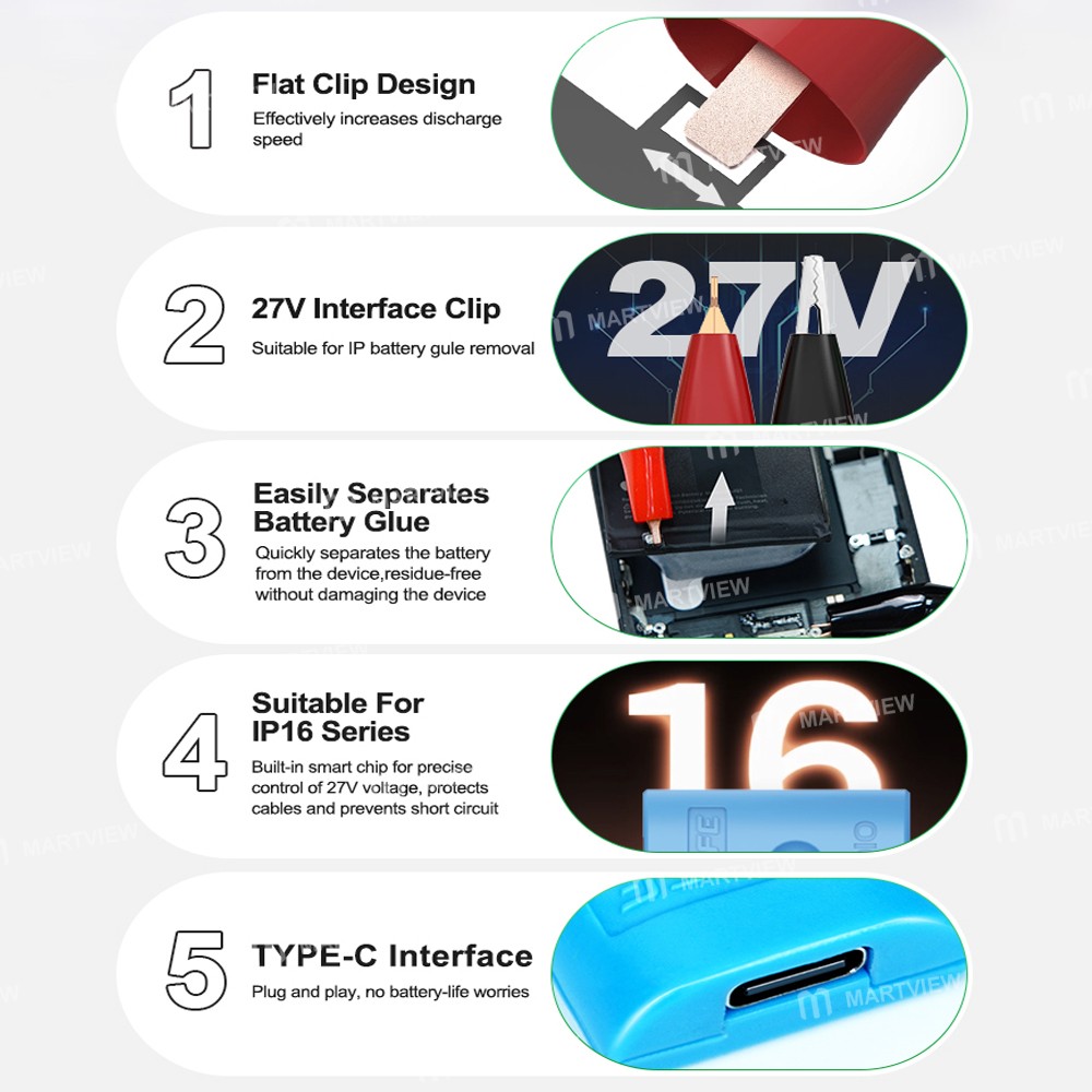 relife rl-910-battery-quick-release-cable-built-in-smart-chip-for-separation-iphone-battery-gule-6