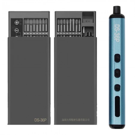 DS-36P Cordless Electric Screwdriver Tool Set with 64Pcs S2 Bits for Mobile Phone Repair