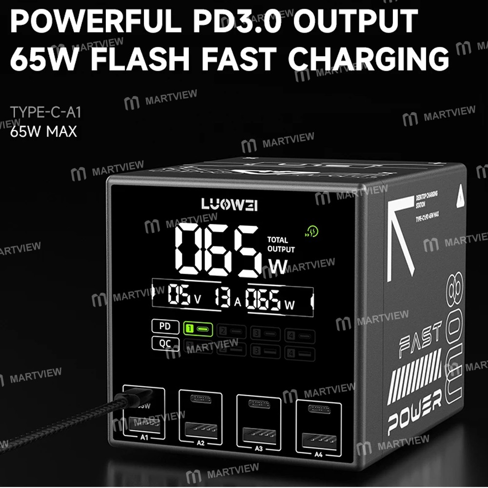luowei lw-u1s-80w-8-port-usb-type-c-paptor-smart-desktop-charging-station-4