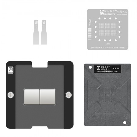 Amaoe 6-in-1 0.12mm Screen IC BGA Reballing Stencil for iPhone 12 Pro Max