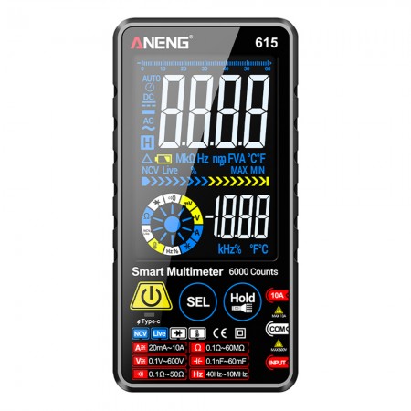Aneng 615 Rechargeable Touch Control Fully Automatic Intelligent Anti-Burn-in Digital Multimeter