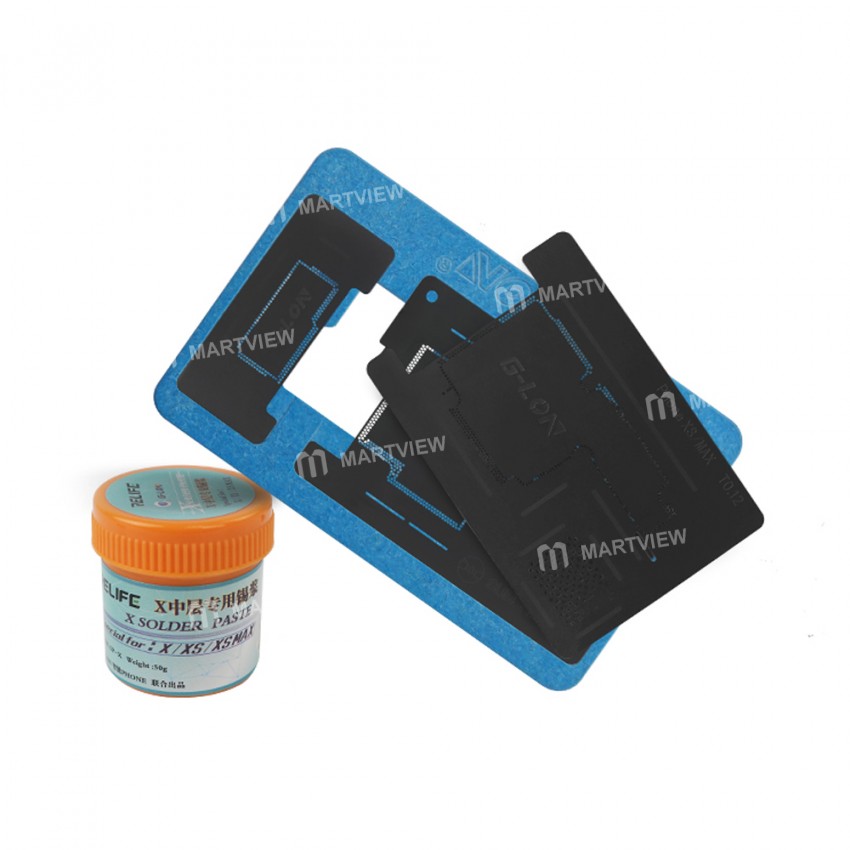 G-LON SS-032 Middle Layer BGA Reballing Fixture with Special Solder Paste for iPhone X / Xs / Xs Max