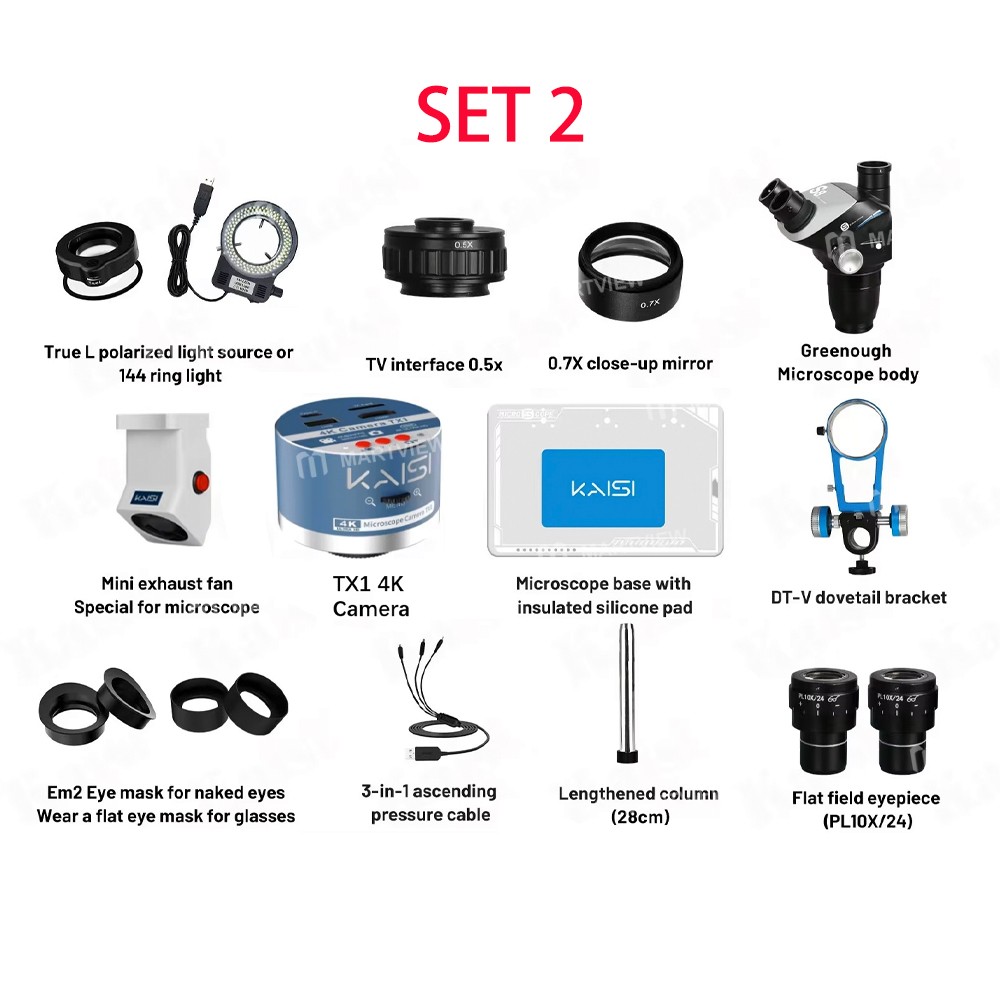 kaisi s8-67-52x-zoom-trinocular-stereo-microscope-set-with-tx1-4k-video-camera-14