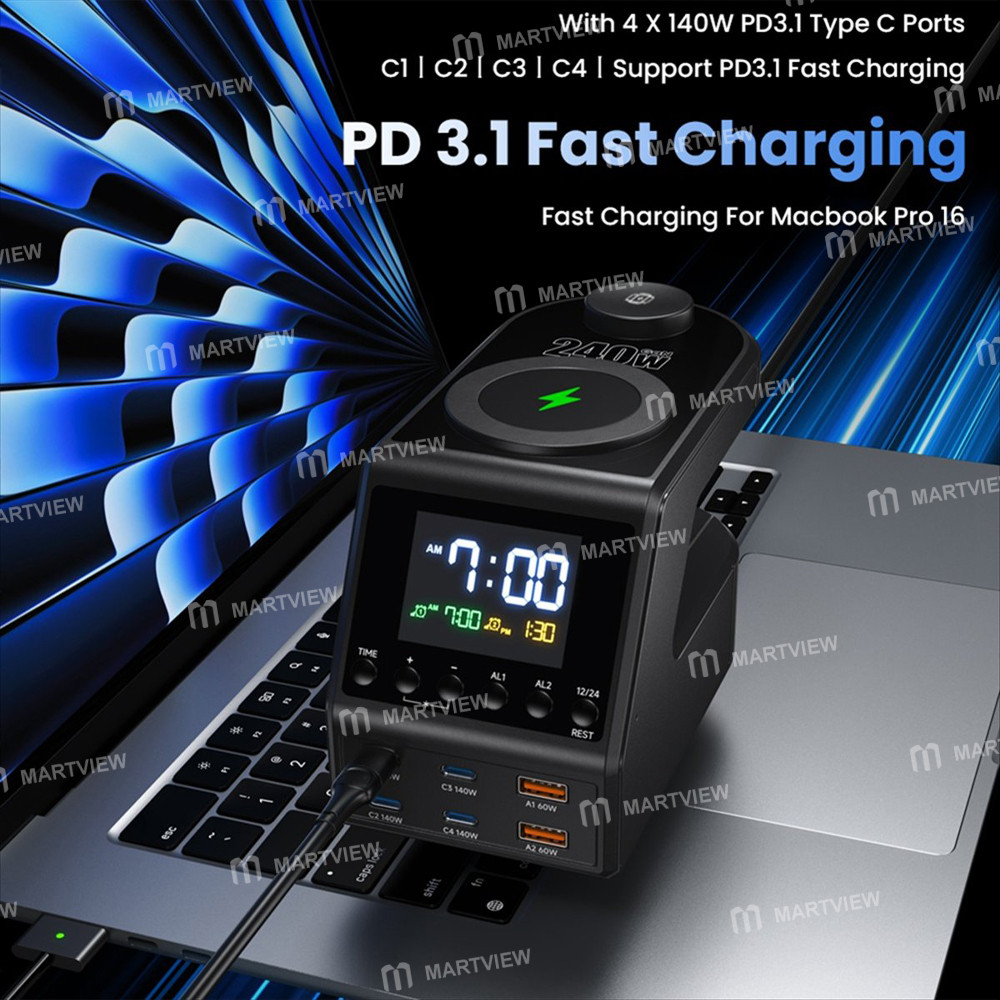 240w 6-port-pdqc-desktop-fast-charging-station-with-clock-display-and-wireless-charging-3