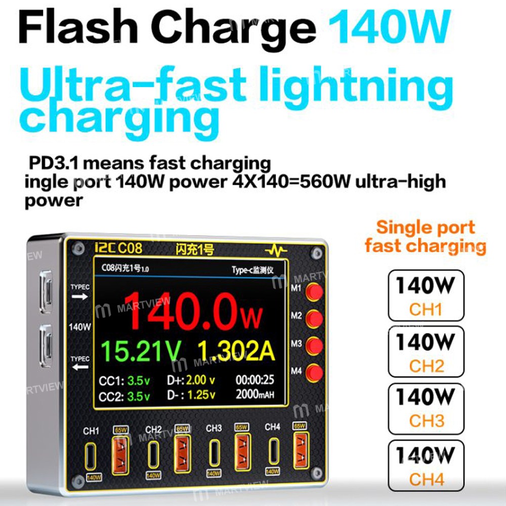 i2c c08-flash-charger-no1-digital-waveform-ammeter-with-charge-detection-voltage-measurement-12