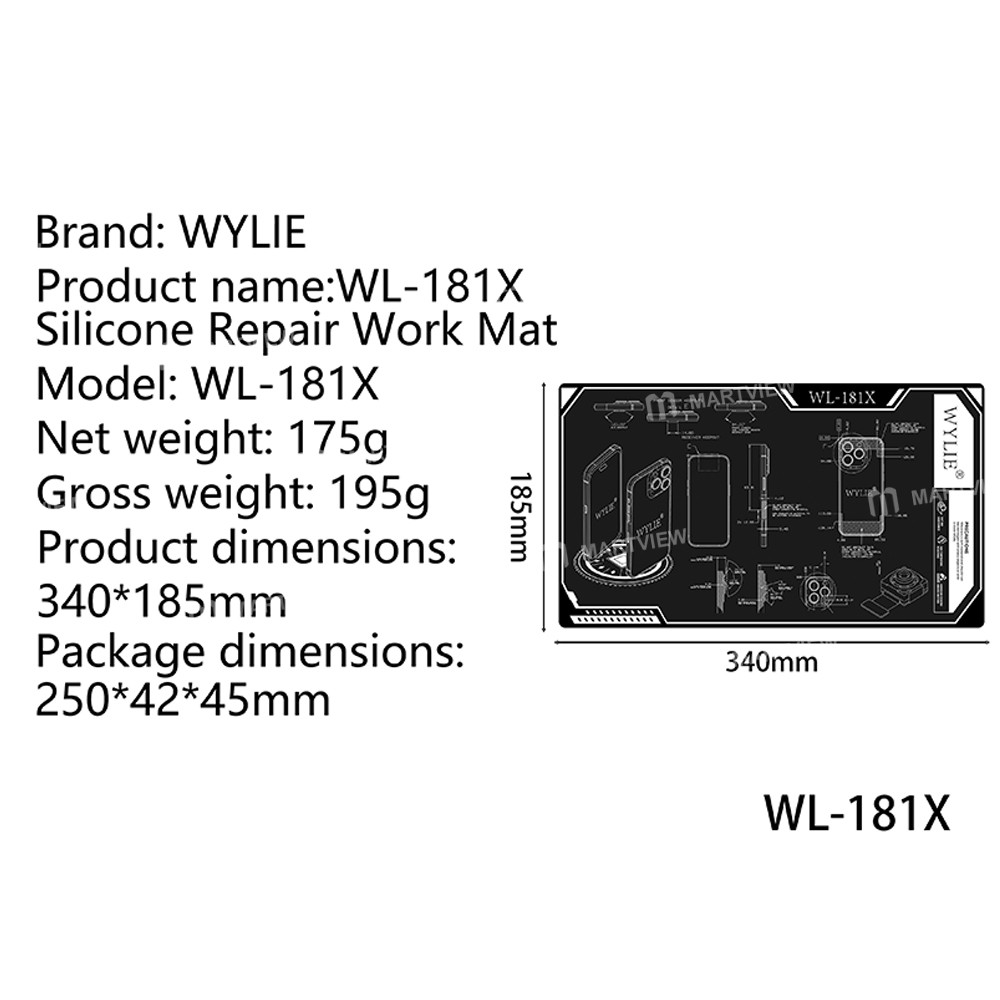 wylie wl-181x-15-inch-heat-insulating-silicone-mat-for-mobile-phone-tablet-repair-8