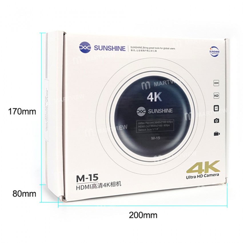 Sunshine M-15 8.42 Million Pixels HDMI 4K 60fps HD Electronic Microscope Camera