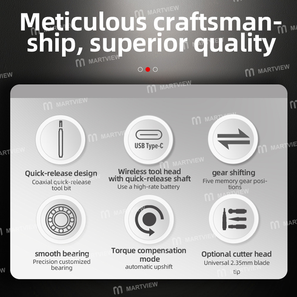 jtx gp-1-type-c-5-speed-regulation-torque-polishing-pen-with-6pcs-grinding-head-for-chip-polishing-7