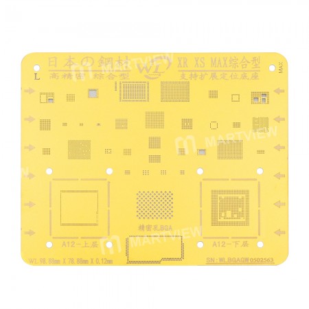 WL Gold BGA CPU IC Reballing Stencil Tin Net for iPhone XR / Xs / Xs Max