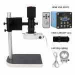2MP HDMI VGA 30FPS Microscope Camera with Adjusting Bracket 130X C-mounting Lens LED Light